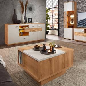 Wohnzimmer Valente 49 (3-teilig) LED Grau - Holzwerkstoff - Holzart/Dekor - 240 x 202 x 48 cm