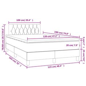 Boxspringbett 3017268-17 Dunkelblau - 123 x 193 cm