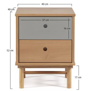 Table chevet Magnus 2 tiroirs Marron - Bois massif - Bois/Imitation - 40 x 52 x 40 cm