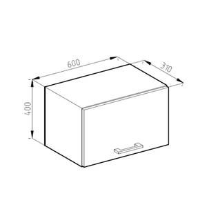 Meuble haut R-Line 60cm style rustique Gris - Blanc - Bois manufacturé - 60 x 40 x 31 cm