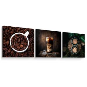 Set De Tableaux CAFÉ Grains De Café 3D 120 x 40 x 40 cm