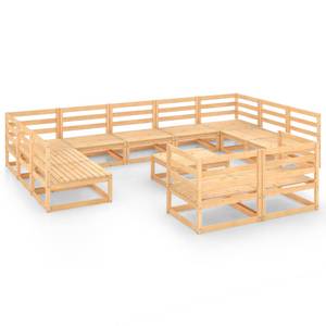 Gartenmöbel-Set (12-teilig) 3009766-2 Braun - Massivholz - Holzart/Dekor - 70 x 30 x 70 cm