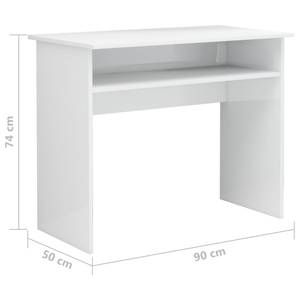 Bureau Blanc - Bois manufacturé - Bois massif - 90 x 74 x 90 cm