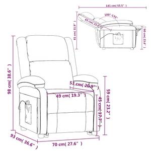 Fauteuil de massage électrique Blanc - Textile - 70 x 98 x 93 cm