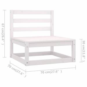 Salon de jardin (lot de 5) 3009917 Blanc - Bois massif - Bois/Imitation - 70 x 67 x 70 cm