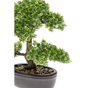 Mini bonsaï ficus artificiel Vert - Matière plastique - Pierre - 14 x 32 x 20 cm