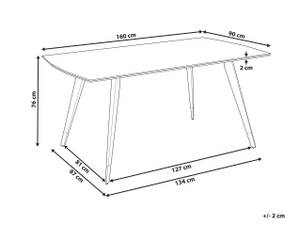 Esszimmertisch MOSSLE Schwarz - Silber - Holzwerkstoff - 90 x 76 x 160 cm