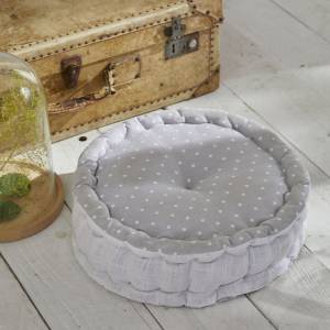 Bodenkissen Constance Grau - Textil - 40 x 1 x 12 cm