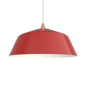 Suspension Kon Rouge brillant - Blanc - Abat-jour diamètre : 50 cm