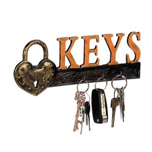 Deko Schlüssel aus Metall - Herz - Höhe 18 cm