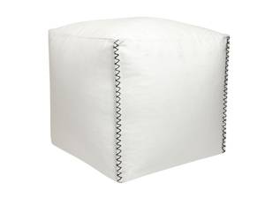 Pouf OURIKA Blanc - Textile - 45 x 40 x 45 cm