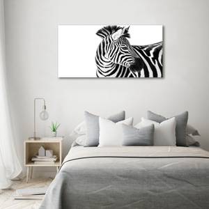 Wandbild Zebra im Schnee 140 x 70 cm