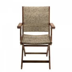 Lot de 2 fauteuils jardin Marron - Cuir synthétique - 58 x 90 x 56 cm