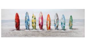 Acrylbild handgemalt Surf Siesta Grau - Massivholz - Textil - 150 x 50 x 4 cm