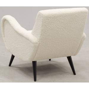 Fauteuil design en polyester et bois Dou Blanc - Textile - 77 x 83 x 88 cm
