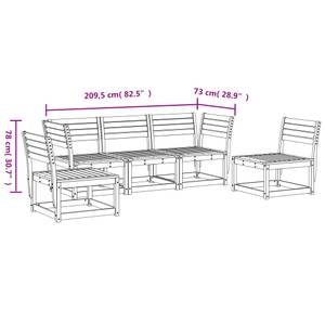 Gartensitzgruppe K2264(5-tlg) Braun - Massivholz - 78 x 73 x 64 cm