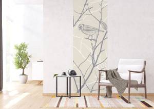 Poster Vögel Beige - Naturfaser - Textil - 90 x 270 x 270 cm