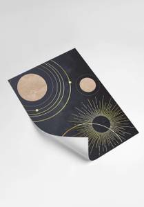 Echtes Gold Planeten Poster Set Papier - 70 x 50 x 70 cm