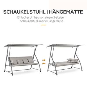 Hollywoodschaukel 3-Sitzer 84A-062V01 Grau - Metall - 120 x 165 x 215 cm