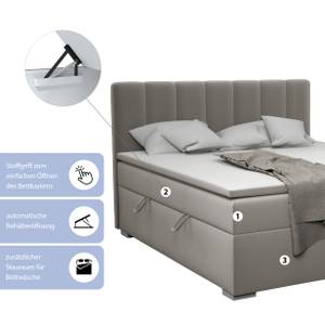 Boxspringbett Doppelbett Monaco Grau - Breite: 160 cm