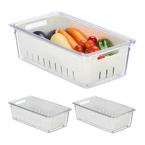 Organiseur de frigo en lot de 3 Blanc - Matière plastique - 32 x 10 x 18 cm