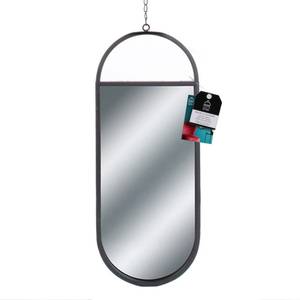 Miroir suspendu ovale en métal 45 x 18.5 Noir - Métal - 19 x 155 x 1 cm
