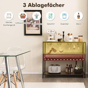 Flaschenregal mit 4 Reihen Glashalter Braun - Holzwerkstoff - 40 x 87 x 102 cm