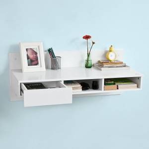 Table murale FWT30-W Blanc - Bois manufacturé - 100 x 40 x 40 cm