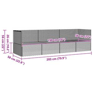 Outdoor Loungebett 3028900 Dunkelgrau - Grau