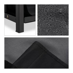 Support bois de cheminée en acier Noir - Métal - Matière plastique - Textile - 51 x 50 x 37 cm