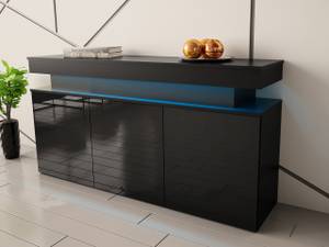 Kommode Glossa 3D 160 Hochglanz Schwarz