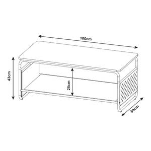 Couchtisch Dyrøy Weiß - Metall - 100 x 43 x 50 cm