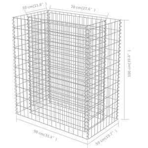 Lit surélevé en gabion 296088 50 x 100 x 90 cm