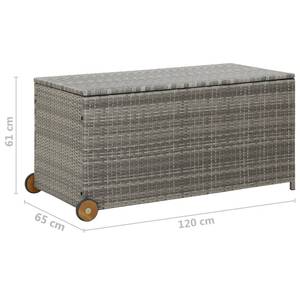 Aufbewahrungsbox Grau - Metall - Polyrattan - 120 x 61 x 120 cm