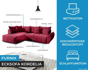 Ecksofa Kordelia Rot