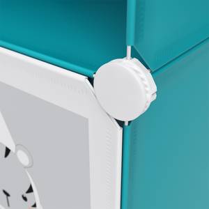 Armoire Andy bleu modulable Gris - Turquoise