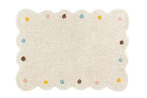 Tapis lavable en coton, COOKIE Beige - Textile - 120 x 160 cm