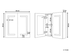 Bad-Spiegelschrank MAZARREDO Silber - Weiß