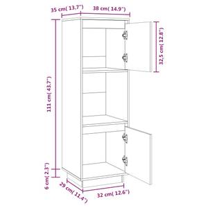 Highboard DE2837 Weiß - Massivholz - 35 x 117 x 38 cm