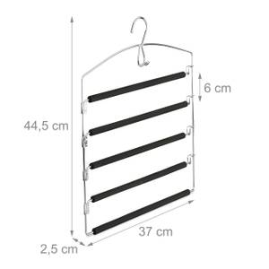 Cintre multiple unité ou pack de 10 Noir - Argenté - Métal - Matière plastique - 37 x 45 x 3 cm