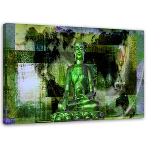 Bilder Buddha Zen Grün Orient Abstrakt 120 x 80 cm