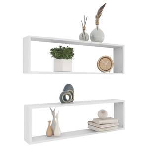 Étagère murale (lot de 2) 3016486-1 Blanc - 100 x 30 x 15 cm - Nombre de pièces dans le lot : 2