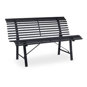 Banc de jardin en acier anthracite Gris - Métal - 130 x 79 x 75 cm