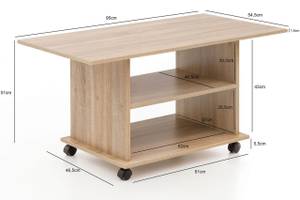 Couchtisch eckig BUTES Wohnzimmertisch Braun - Holzwerkstoff - 95 x 51 x 54 cm