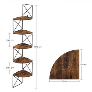 Eckregal Wandregal Braun - Holzwerkstoff - 20 x 128 x 20 cm