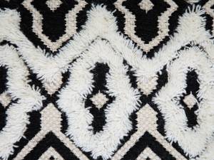 Pouf ORAI Noir - Blanc - Fibres naturelles - 45 x 45 x 45 cm