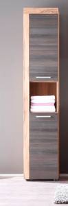 Armoire de toilette CancunBoom Marron - En partie en bois massif - 36 x 184 x 31 cm