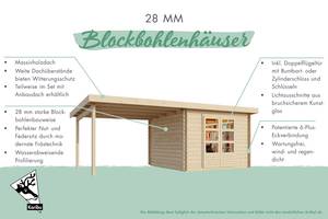 Gartenhaus BENSTRUP 3 Braun - Massivholz - 297 x 217 x 237 cm