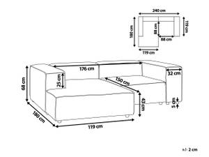 Modulsofa APRICA Beige - Schwarz - Breite: 238 cm - Armlehne davorstehend links - Ecke davorstehend rechts