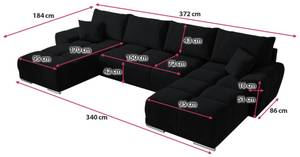 Ecksofa mit Schlaffunktion Nubes U Graphit